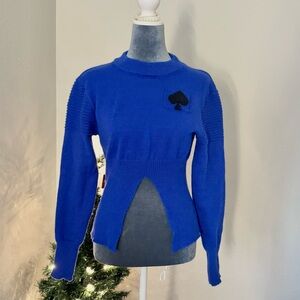 Shein ♠️ Spades Royal Blue Sweater